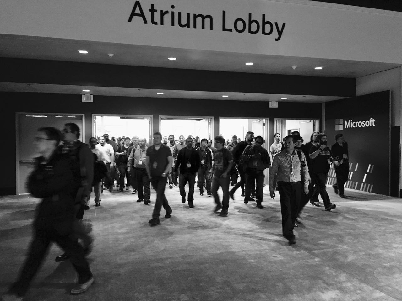 Attendees entering the Build 2017 exhibition space