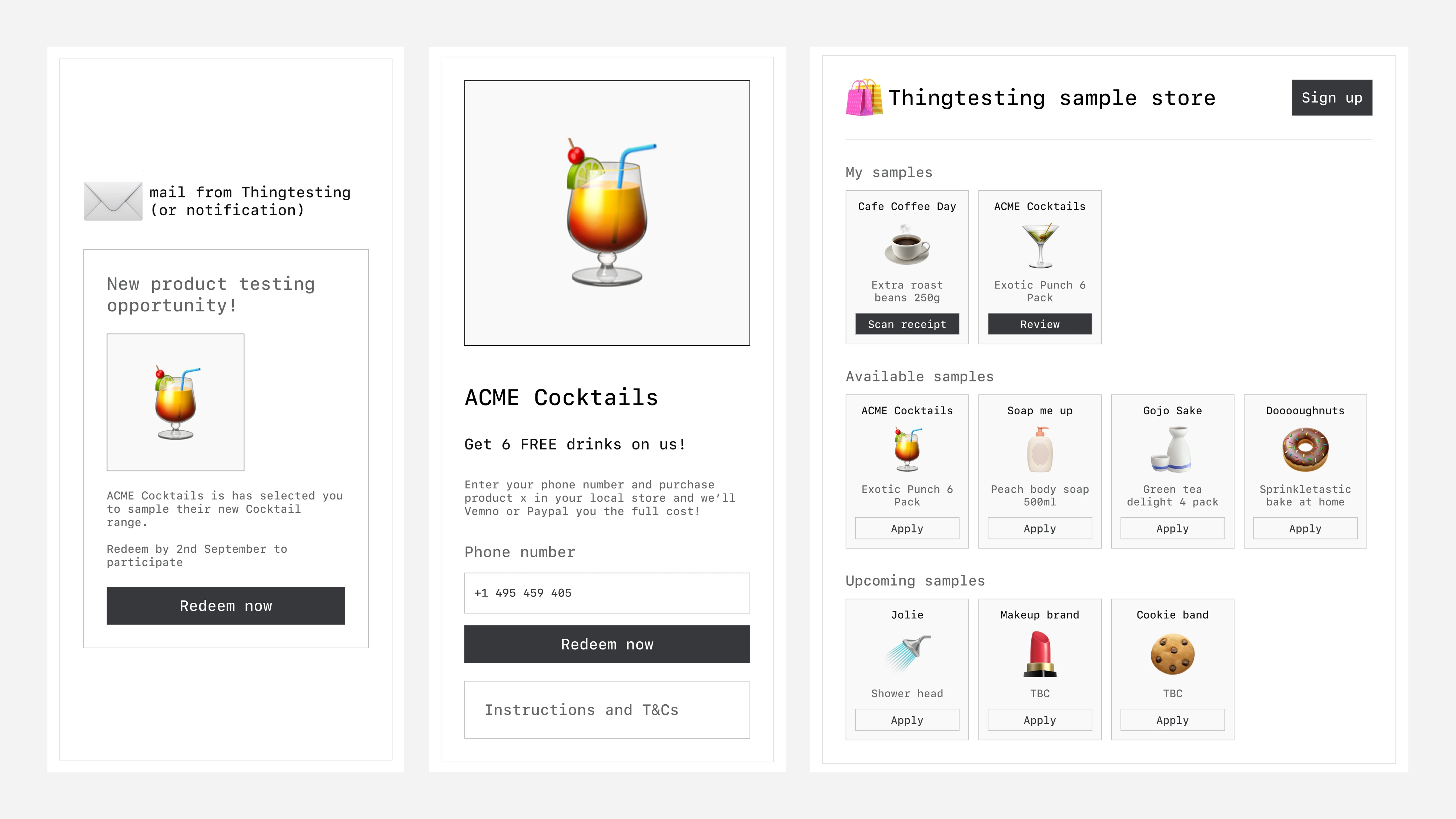 We tested many iterations of early wireframes and prototypes with target customers