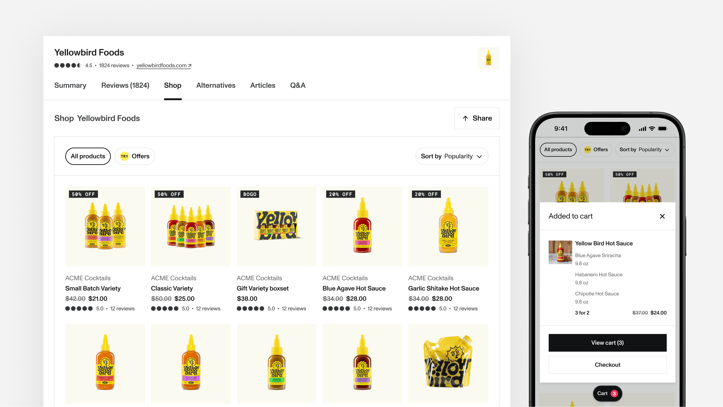 Shopping on Thingtesting